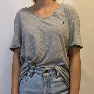 All Saints Gray Loose Fit Tee